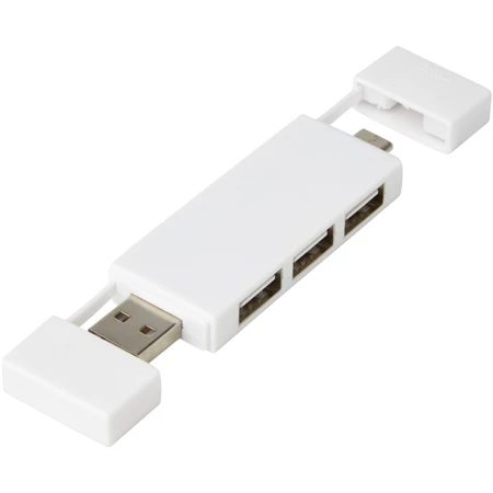 2.0 USB hub 3 porttal, USB-A és Type-C bemenettel 9x2cm