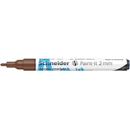 Akril marker, 2 mm, SCHNEIDER Paint-It 310, barna