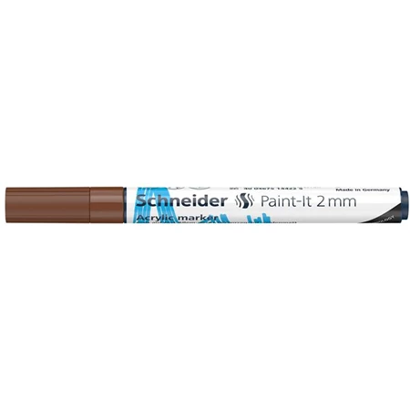 Akril marker, 2 mm, SCHNEIDER Paint-It 310, barna