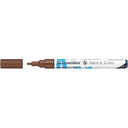 Akril marker, 2 mm, SCHNEIDER Paint-It 310, barna