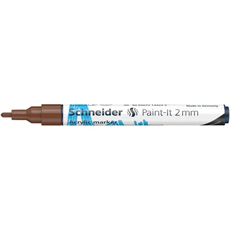 Akril marker, 2 mm, SCHNEIDER Paint-It 310, barna