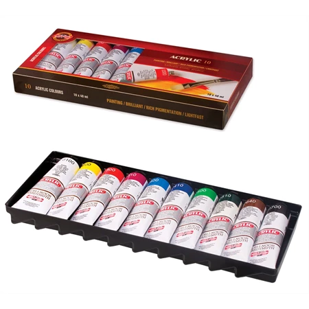 Akrilfesték készlet KOH-I-NOOR 10x40ml acrylfesték