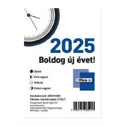 Asztali naptár 2025 év 21-es fehér  98-140mm 54 lapos 70g papírból