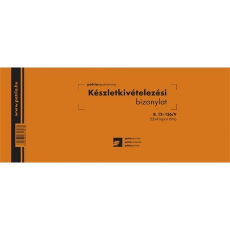 B.12-136/V Készletkivételezési bizonylat 2 tételes