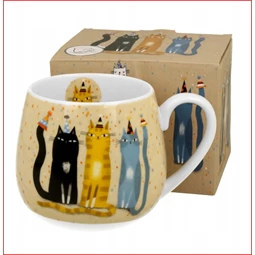 Bögre, porcelán 430ml, hordó, Cats World Party, Cica party