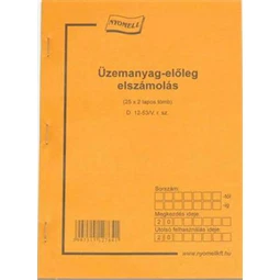 D.12-53/V Üzemanyag előleg elszámolás A/5 25x2 Nyomell