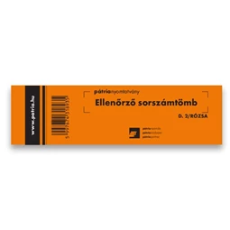 D.2 Ellenőrző sorszámtömb 100lapos, 140x40mm rózsaszín, különféle mintával vegyesen