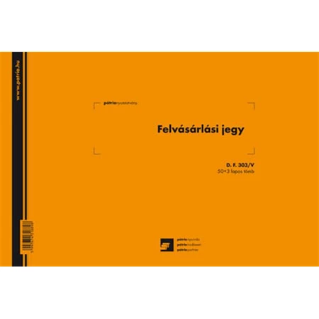 DE.480/új Felvásárlási jegy A/4 25x3