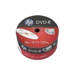 DVD-R lemez, HP 4,7 GB, 16x, zsugor csomagolás,