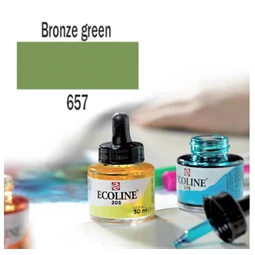 Ecoline akvarell festék koncentrátum Talens 30ml, bronz zöld 657