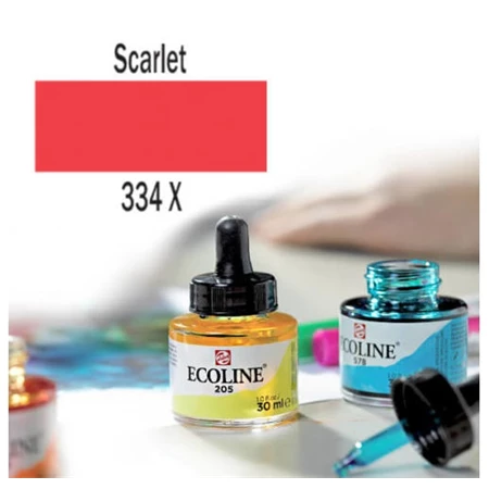 Ecoline akvarell festék koncentrátum Talens 30ml, scarlet piros 334