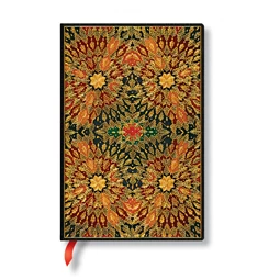 Jegyzetfüzet mini vonalas Paper Blanks keményfedeles gumis Fire Flowers