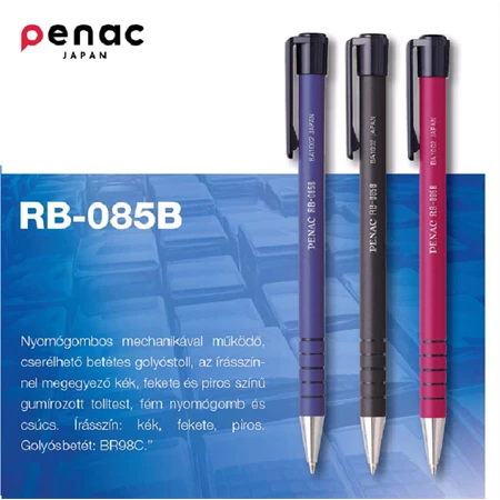 Golyóstoll PENAC RB-085B fekete test, fekete betét