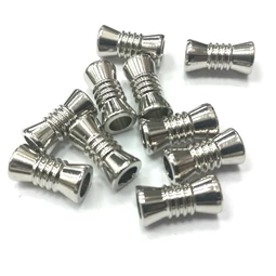 Gyöngy alkatrész- fém köztes, bordás cső 16x8mm ezüst 10db/csomag