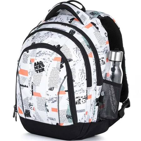 Hátizsák BAGMASTER Supernova 21 A fehér/fekete/narancs