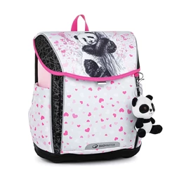 Iskolatáska ergonómikus BAGMASTER Prim 23B Panda fehér/pink