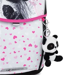 Iskolatáska ergonómikus BAGMASTER Prim 23B Panda fehér/pink