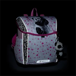 Iskolatáska ergonómikus BAGMASTER Prim 23B Panda fehér/pink