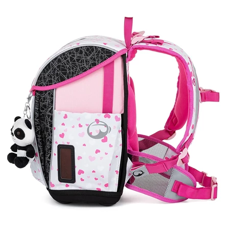 Iskolatáska ergonómikus BAGMASTER Prim 23B Panda fehér/pink