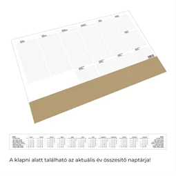 Könyöklő naptár 2025 TOPTIMER T110, bézs műbőr klapnival