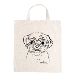 Kutya jó vászontáska Shih Tzu, 27x31x0,3cm 140g/m2 natúr pamut