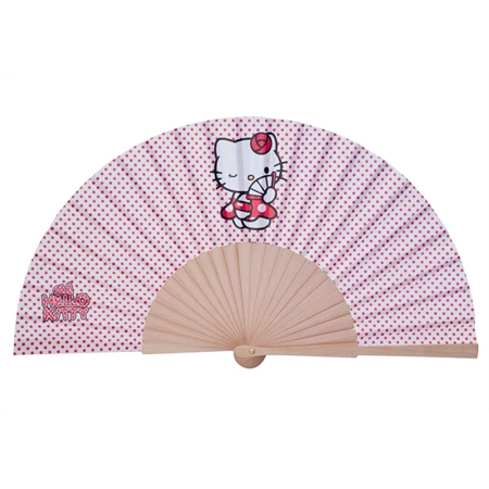 Legyező Fa legyező Hello Kitty® mintával 420x210 mm