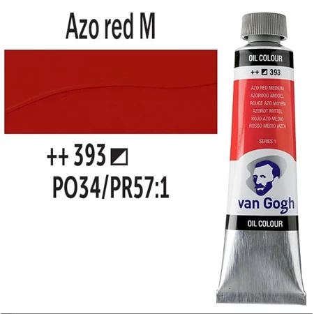 Olajfesték TALENS, VAN GOGH 40ml, Azo red medium 393