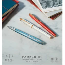 PARKER IM Royal Premium golyóstoll cizellált kékes-szürke test+ezüst klipsz