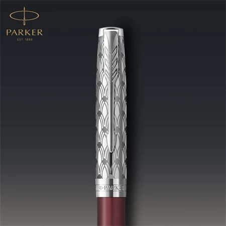 PARKER SONNET ROYAL Premium golyóstoll metál piros test+ezüst klipsz