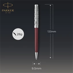 PARKER SONNET ROYAL Premium golyóstoll metál piros test+ezüst klipsz