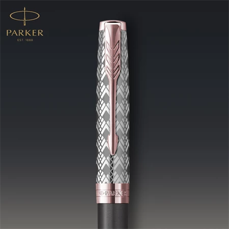 PARKER SONNET ROYAL Premium golyóstoll metál szürke test+rózsaarany klipsz