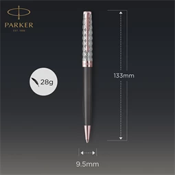 PARKER SONNET ROYAL Premium golyóstoll metál szürke test+rózsaarany klipsz