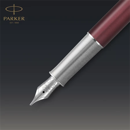 PARKER Sonnet Royal Premium 18k töltőtoll metál piros test+ezüst klipsz