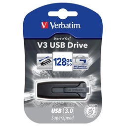 Pendrive 128 GB VERBATIM V3 USB3.0, 80/25 MB/sec, fekete-szürke