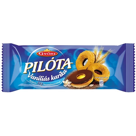 Pilóta vaníliás karika, tejcsokoládés, 150 g