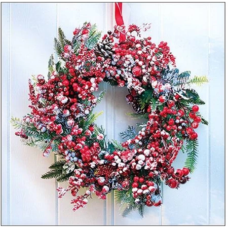 Szalvéta 1db 33x33cm Frozen Wreath, Fagyott koszorú