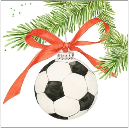 Szalvéta 33x33cm 20db/csomag Football Ornament, Focilabdás dísz