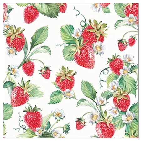 Szalvéta 33x33cm 20db/darab Garden Strawberries, Epreskert