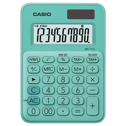 Számológép CASIO MS-7 UC 10 számjegyű zöld