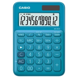 Számológép CASIO MS-20UC asztali, 12 számjegyű kék