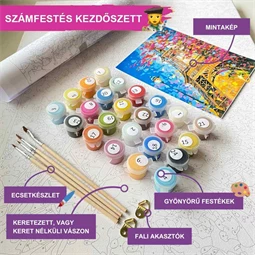 Számozott kifestő Brushme 40x50cm Bazsarózsák vázában