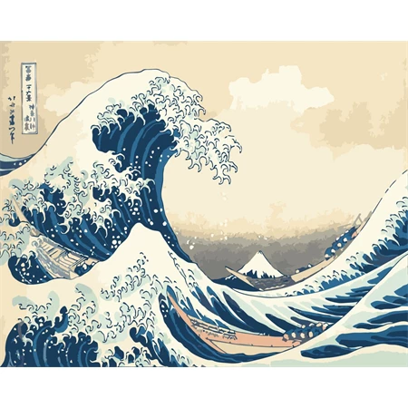 Számozott kifestő Brushme 40x50cm The Great Wave off Kanagawa. Hokusai