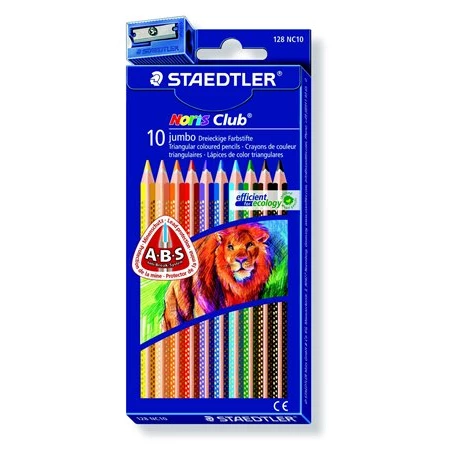 Színes ceruza készlet 10db-os STAEDTLER Noris Club, JUMBO háromszögű