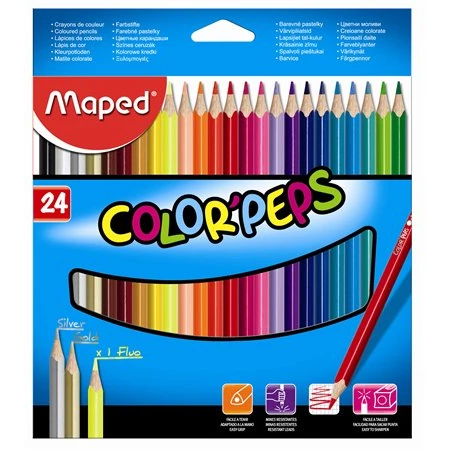 Színes ceruza készlet 24db-os MAPED Color Peps háromszögletű