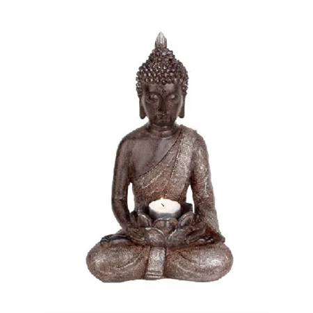 Szobor Buddha ülő mécsestartóval 30cm