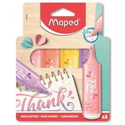 Szövegkiemelő készlet 4db-os MAPED Fluo Peps Flex Pastel 1-5mm pasztell színek