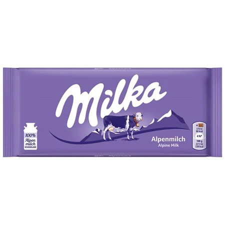 Csokoládé, 100 g, MILKA, alpesi tej