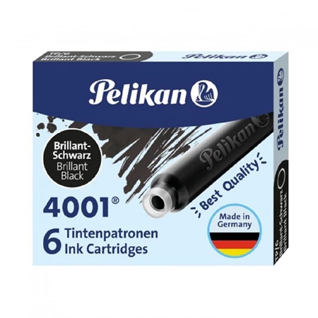 Tollbetét tintapatron PELIKAN 6db/doboz, fekete