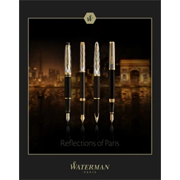 WATERMAN Expert Deluxe REFLECTIONS OF PARIS töltőtoll fekete test+arany-ezüst klipsz