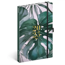 Zsebnaptár 2025 heti 13x21cm REAL 5812-MO álló elrendezés, Monstera